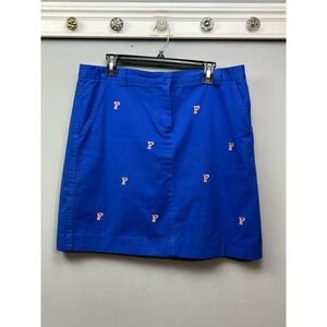 Florida Gators Campus Chinos Skirt Womens 16 Blue Chino Cotton Hemmed